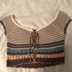 Knit Crop Top with tie in the front